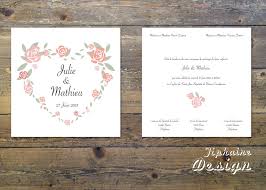 Une frontière embellie ajoute une touche finale gentille. Faire Part De Mariage Fleuri Graphiste A Nantes Et Sa Region