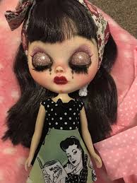 Custom Blythe Doll Rockabilly Style Sent With Australia Post In A Box Well Wrapped With Tracking Number From Wa She Dolls Clothes Diy Doll Wigs Blythe Dolls