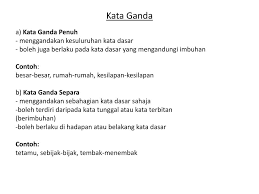 Laman bahasa melayu kata kata ganda penuh terbahagi kepada 2 iaitu : Kata Kata Ganda Tahun 3