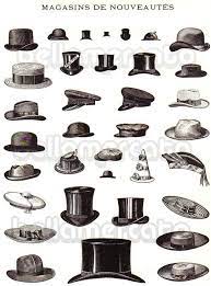 Vintage French Prints Hats And Shoes Black And White Magasins De Nouveautes Plate Hats For Men French Illustration Hats Vintage