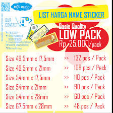 Contoh desain kartu nama yang mungkin akan menjadi inspirasi. Daftar Harga Stiker Nama Moumuhh Shop