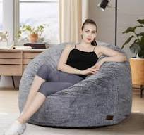 NOVA Forma Oval Fofo Sofá Preguiçoso Único Seater Velvet Bean Bag Cadeira  Moderna Salão Espuma De Memória para Sala Velvet Bean Bag