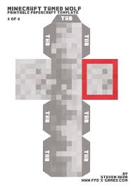 Minecraft Papercraft Tamed Wolf Template Paper Crafts Minecraft Diy Paper Art