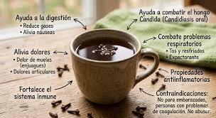 Para todos aquellos que preguntan por la receta del té de clavos de olor  aquí tienen una que usamos mucho. Ingredientes • 3 a 4clavos de olor  (enteros) • 1 taza de
