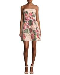 Strapless Floral Lace Cocktail Dress In Pink Pattern Cocktail Dress Lace Floral Cocktail Dress Dresses