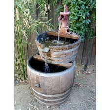 Master Garden Products Wasserdicht Eichenholz Hoch Weinfass Pflanzer Wtbp 34 The Home Depot Wine Barrel Planter Barrel Planter Wine Barrel Water Feature