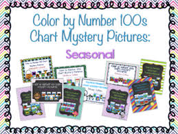 Color By Number 100 Chart Mystery Pictures Seasonal