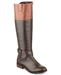 Black Boots With Brown Top Wide Calf Can T Decide Between A Black Boot Or A Brown One Why Not Try A Two Toned Riding Boot And Get The Best Of Both Riding Boots Marc Fisher Boots Tall Riding Boots