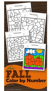 Try to color numbers to unexpected colors! Free Fall Color By Number Worksheets