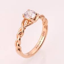 Braided Engagement Ring 14k Rose Gold And Diamond Engagement Ring 0 5ct Dia Braided Engagement Rings Celtic Engagement Rings Vintage Engagement Rings Unique