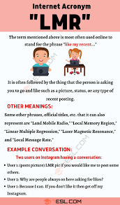 Lmr Meaning What Does Lmr Mean How To Use It Correctly 7esl Meant To Be English Vocabulary Social Media Site