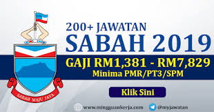 ☇ profesional dalam menjalankan tugas; 200 Jawatan Kosong Negeri Sabah Tahun 2019 Dibuka Kerjaya Terkini