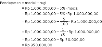 Modal = 100 % = rp. 2