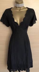 Exquisite Ted Baker Black Silk Cotton Embroidered Plunge Dress Uk12 Stunning Fashion Clothing Shoes Accessories Womensclot Plunge Dress Dresses Black Silk