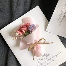 Mother S Day Dried Flower Mini Bouquet Cards Carnation Etsy Flower Gift Diy Crafts For Gifts Dried Flowers