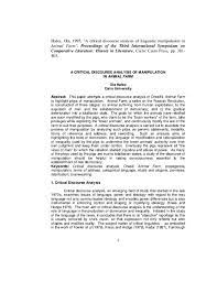 We did not find results for: Pdf A Critical Discourse Analysis Of Linguistic Manipulation In Animal Farm Ola Hafez And Ola Hafez Academia Edu