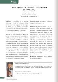 Afonso henriques de guimaraens neto, que se assina literariamente afonso henriques ; Arbitragem Em Dissidios Individuais De Trabalho