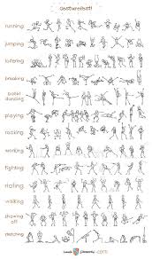 Stick Figure Gesture Chart In 2019 Drawing Techniques