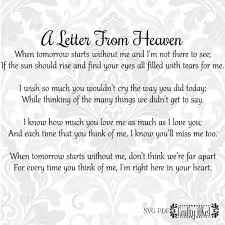 A Letter From Heaven Poem Bereavement Mourning Grief Sympathy Funeral Svg Pdf Png Digital File Vector Graphic Grieving Quotes Letter From Heaven Heaven Poems