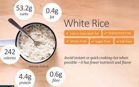 Couscous is a great lower calorie grain to add to the table, either in place of brown rice, as a base for roasted veggies, or mixed into salads. White Rice Nutrition Facts And Health Benefits Rice Nutrition Facts Rice Nutrition White Rice Nutrition Facts