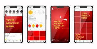 Smartphone Mockup With Social Media Feed And Stories In 2020 Mockup Smartphone Online Marketing Design