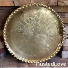 Slit table by hay is a simple metallic coffee table with a delicate design inspired by the japanese origami art. Brass Tray Table Products For Sale Ebay