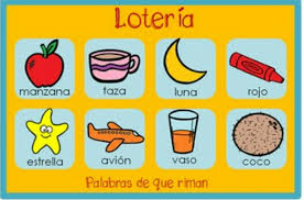 Loteria De Palabras Que Riman Palabras Que Riman Juegos De Loteria Juegos De Rimas