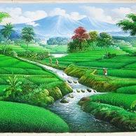 Ini adalah lukisan pegunungan dan persawahan yang tampak begitu elok. Jual Lukisan Pemandangan Indah Sejuk Dengan Nuansa Hijau Yang Menyegarkan Di Lapak Bali Bagus Lukisan Bukalapak