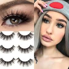 Sunniess Hair Imported Fiber 3D Mink False Eye lashes Handmade Reusable  Long Cross Makeup Natural 3D Fake Thick Black EyeLashes 3 Pairs(3D-01) :  Buy Online at Best Price in KSA