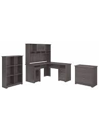 Sometimes, it can be short — offering just enough space for your office necessities. Bush Cabot L Deskhutchbookcasefile Gray Office Depot