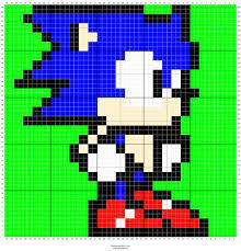 Sonic The Hedgehog Pixel Art 50x50 Crochet Chart Graph Graphgan