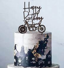 Shop motorcycle for men mugs created by independent artists from around the globe. Amazon Com Set Of 2 Jevenis Acrylic Black Motorcycle Cake Topper Scooter Happy Birthday Cake Topper For Man S Birthday Party Or Boy S Birthday Toys Games