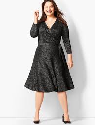 Merino Shimmer Wrap Dress Talbots Plus Size Party Dresses Party Dresses With Sleeves Fashion