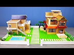 2 Building Mansion House From Cardboard With Zen Garden Pool Compilation Model 06 Youtube Stone Backyard Zen Garden Garden Pool