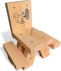 Amazon Com Outside Squirrel Chipmunk Feeder Built Strong Corn Cob Picnic Table Food Holder Funny Gag Fe In 2020 Squirrel Squirrel Feeder Diy Wood Bird Feeder