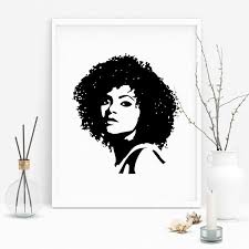 Black And White African American Art African American Art Afro Print Afro Poster Natural Hair Art Afro Art Black Girl Art Black Woman Art African Wa Black Wall Art Black Love Art Art Friend