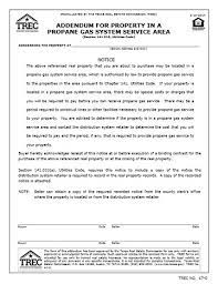 Addendum For Property In A Propane Gas System Service Area Trec