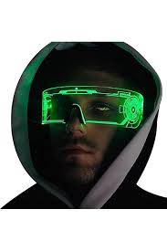 Amazon.com: AUGPET Halloween Christmas Alien Eyes Glasses Gifts EL Wire  Glowing Eyewear LED Light Up Costume Festival Party Sunglasses (Blue), 15 x  6 x 2 cm