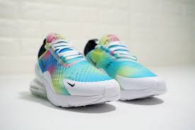 Nike Air Max 270 Junior Black And Blue Really Cheap Hot Nike Air Max 270 Flyknit White Rainbow Aqua Blue