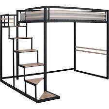 Lit Mezzanine En Acier Noir 140x200 Cm Epaisseur Max 15cm Home 140x200 Cm Lit Mezzanine Lit Mezzanine Mezzanine Chambre Loft