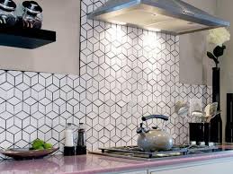 Black And White Backsplash Tile Geometric Backsplash Geometric Kitchen Kitchen Tiles Kitchen Tiles Backsplash