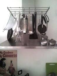 Ikea grundtal folding hanging dish drying rack. Turn Grundtal Drying Rack Into A Pot Hanger Ikea Hackers