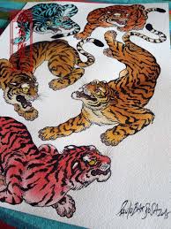 Tattoo Flash Art By Paulo Barbosa Ariuken Art On Facebook Japanese Tiger Tattoo Japanese Tattoo Traditional Tiger Tattoo