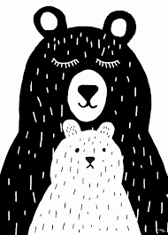 Poster Grote Beer En Kleine Beer Affiche Grand Et Petit Ours Poster Big Bear And Baby Bear Art Bear Drawing Bear Illustration