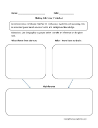 Making Inference Worksheet Reading Comprehension Worksheets Comprehension Worksheets Graphic Organizers