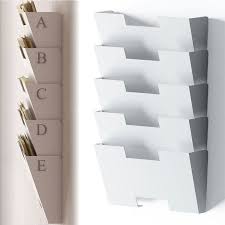 Free Shipping Buy White Wall Mount Steel File Holder Organizer Rack 5 Sectional Modular Design Wider Than Lett Wall File Organizer Wall File Wall File Holder