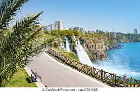 Www.ving.se/turkiet/antalya antalya är den turkiska rivierans huvudstad, hit ska du resa om vill ha kort transfer och se vår resmålsfilm från antalya, turkiet och bli inspirerad. Turkiet Sanka Vattenfall Antalya Duden Sommar Sanka Antenn Duden Solig Medelhavet Cascading Day Plattform Canstock