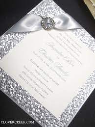 Silver Invite With Crystal Buckle Elegant Wedding Invitation Design Elegant Wedding Invitations Bling Wedding Invitations