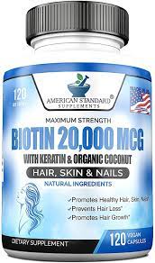 Does biotin promote hair growth? Buy Biotin 20 000mcg With Keratin Organic Coconut And Zinc Hair Growth Supplements Biotin Supplements Healthy Hair Skin Nails For Adults No Filler No Stearate 120 Vegan Capsules 120 Day Supply Online