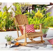 Delgado Acacia Solid Wood Rocking Adirondack Chair In 2020 Wood Adirondack Chairs Patio Rocking Chairs Adirondack Chair
